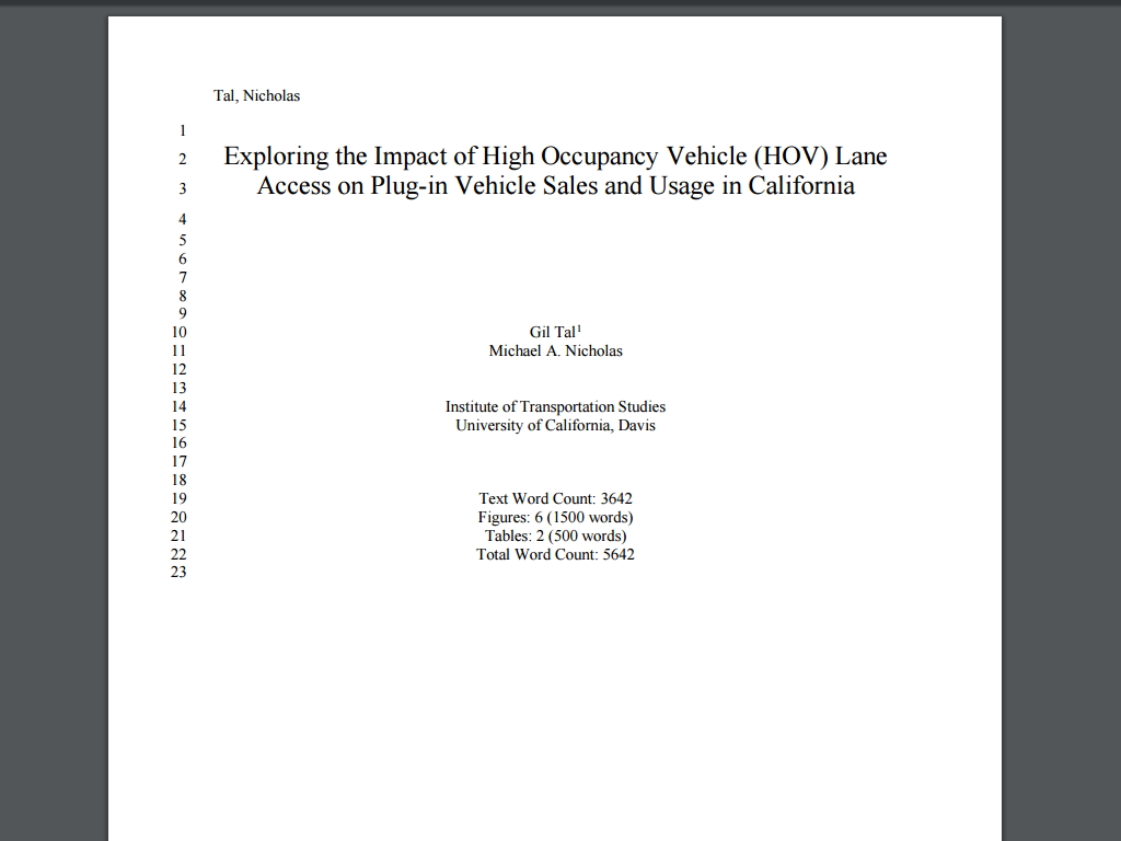 Exploring The Impact Of High Occupancy Vehicle Hov Lane Access On Exploring The Impact Of High Occupancy Vehicle Hov Lane Access On Plug In S And Usage California Alternative Fuel Toolkit